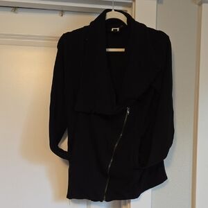 H By Bordeaux Black Asymmetrical Sweater/Jacket (Super Soft & Stretchy)